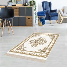 Bona Fortuna Osmanlı Desen Çerçeveli Dijital Baskı Yıkanabilir Kaymaz Taban Klasik Salon Halısı ve Yolluk