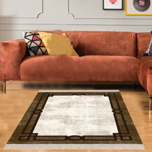 Bona Fortuna Çerçeveli Modern Dijital Baskı Yıkanabilir Kaymaz Taban Salon Halısı ve Yolluk
