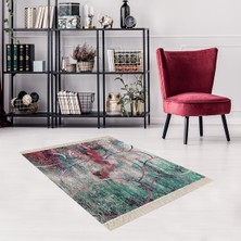 Bona Fortuna Geometrik Desenli Renk Geçişli Dijital Baskı Yıkanabilir Kaymaz Taban Modern Salon Halısı