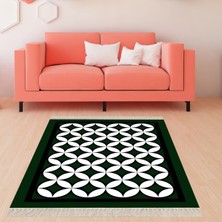 Bona Fortuna Geometrik Desenli Dijital Baskı Yıkanabilir Kaymaz Taban Modern Salon Halısı