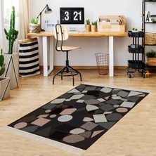 Bona Fortuna Taş Desenli Dijital Baskı Yıkanabilir Kaymaz Taban Modern Salon Halı ve Yolluk