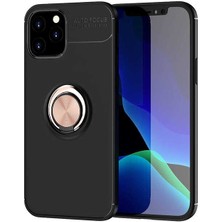 Case Street Apple iPhone 12 Pro Max Kılıf Ravel Silikon Yüzüklü Mıknatıslı + Nano Glass Bronz