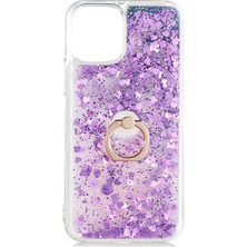 Case Street Apple iPhone 12 Pro Kılıf Milce Sulu Yüzüklü Silikon Arka Kapak Mor