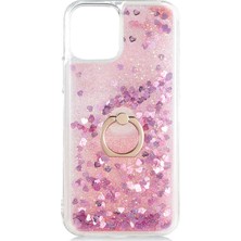 Case Street Apple iPhone 12 Pro Kılıf Milce Sulu Yüzüklü Silikon Arka Kapak Pembe