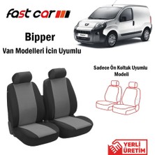 Fast Car Bipper Van Oto Koltuk Kılıfı Ön İki Koltuk İçin Siyah Gri