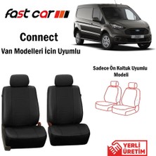 Fast Car Connect Van Oto Koltuk Kılıfı Ön İki Koltuk İçin Siyah