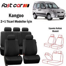 Fast Car Kangoo Oto Koltuk Kılıfı Arka 2+1 Koltuk Modeli Siyah