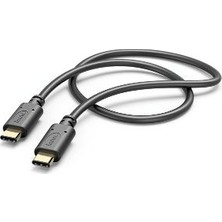 Hama 183333 0.2m USB-C - USB-C Şarj/Data Kablosu – Siyah