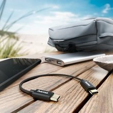 Hama 183333 0.2m USB-C - USB-C Şarj/Data Kablosu – Siyah