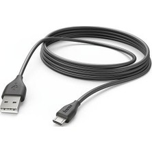 Hama 173788 3m Micro-USB Şarj/Data Kablosu – Siyah