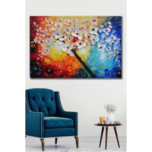 Hediyeler Kapında 50x70 Yağlı Boya Görünümlü Renkli Kanvas Tablo