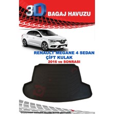 Rizline Renault Megane 4 Sedan Çift Kulak 3D Bagaj Havuzu Siyah 2016