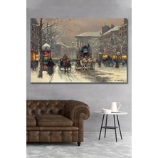 Hediyeler Kapında 50x70 Londra ve Kış Kanvas Duvar Tablo