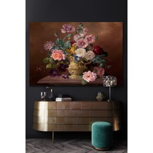 Hediyeler Kapında 100x140 Dekoratif Buket Kanvas Duvar Tablo