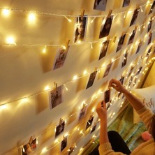 E-Led Ip LED Işık Animasyonlu 10METRE 100LED 'li sarı Renk 220V Fişli Peri LED Işık