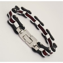 Osmanlı Gümüş Bisiklet Motosiklet Zinciri Çelik Bileklik