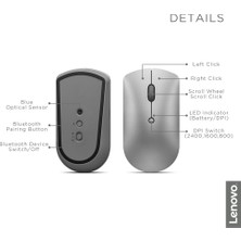 Lenovo 600 2400 DPI Bluetooth Silent Mouse - Grey GY50X88832