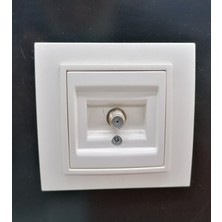 EL-Bİ Zena Beyaz F Konnektörlü Tv Prizi (Çerceve Dahil)