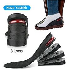 Optana Unisex Hava Yastıklı 7cm Gizli Boy Uzatıcı Tabanlık Ortopedik Ayakkabı Tabanlığı Topuk Yükseltici