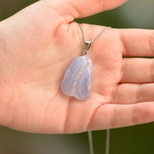 Taş Sandığı Kalsedon Taşı Şekilsiz Kolye