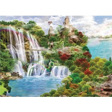 Blue Focus 1000 Parça Puzzle - Forest And Waterfall