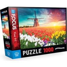 Blue Focus 1000 Parça Puzzle - Tulıps And Wındmıll