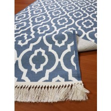 Prizma 6013 Ikat Desen Antrasit 80 x 300 cm Kaydırmaz Halı