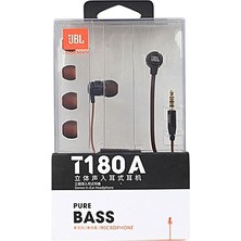 JBL T180A Siyah  Pure Bass Kulak Içi Kulaklık Mikrofonlu