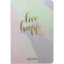 Ela's Paper Pastel Live Happy Notes Çizgili Defter