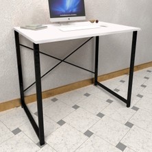 Tedarik Center Çalışma Masası Metal Ayaklı Bilgisayar Masası - Beyaz