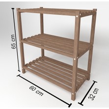 Gudy Wood Ahşap 3 Raflı Ayakkabılık Ceviz