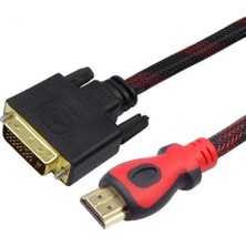 Hadron HD4115 Örgülü Çift Taraflı (24+1 Pin) Dvı-I To HDMI Kablo - 1.8m