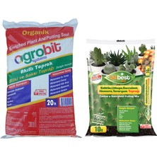 Agrobit Akıllı 20lt Bitki ve Saksı Toprağı + Bitbest Bio Kaktüs Toprağı 10 Lt