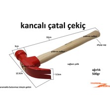 Çekiç Kancalı Çatal Çekiç Boyalı Sağlam 500GR Ahşap Saplı