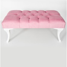 Ekon Gema Hünkar Puf Bench Pembe 90 Cm. 1. Sınıf Silinebilir  Kumaş