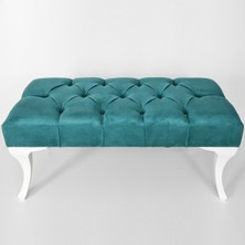 Ekon Gema Hünkar Puf Bench Turkuaz 90 Cm. 1. Sınıf Silinebilir  Kumaş