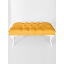 Ekon Gema Hünkar Puf Bench Sarı 90 Cm. 1. Sınıf Silinebilir  Kumaş