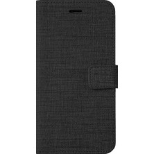 Fitcase Samsung Galaxy M30 (M305) Kılıf Fitcase Fabric Kapaklı Cüzdanlı Siyah