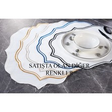 Caka Home  Kokteyl Peçetesi - Amerikan Servis Oymalı Nakışlı Krem 12 Parça Set