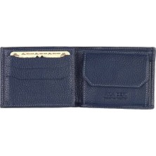 Aka Deri Floter Lacivert - Küçük Boy Deri Erkek Cüzdanı 507