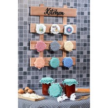 Caka Home  3'lü Kumaş Kavanoz Kapağı Ekose Desen Yeşil