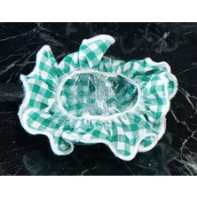 Caka Home  3'lü Kumaş Kavanoz Kapağı Ekose Desen Yeşil