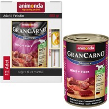 Animonda Grancarno Sığır Eti ve Yürek Köpek Konservesi 12X400  gr