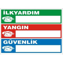 İzmir Serigrafi İlkyardım / Yangın / Güvenlik Galvaniz Uyarı Levhası 17,5 x 25 cm