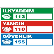 İzmir Serigrafi İlkyardım / Yangın / Güvenlik (Kendinden Yapışkanlı Etiket) 17,5 x 25 cm