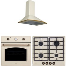 Çetintaş Evii Rustik Ankastre Set ( RK1616 Davlumbaz + WL848 Rk Eat Ocak + Rk 1237 Fırın)