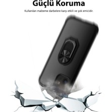 Caseart Samsung Galaxy A11 Kapak Şeffaf Yüzüklü Kenar Korumalı Standlı Kılıf - Kırmızı