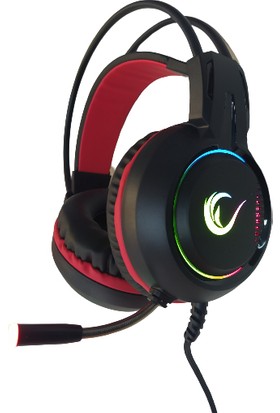 Rampage RM-K25 Lunatıc Pro Siyah-Kırmızı 7,1 USB Surround Rgb Ledli Gaming Oyuncu Mikrofonlu Kulaklık