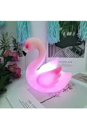 Krglt Dekoratif Pembe LED Işıklı Silikon Flamingo Gece Lambası