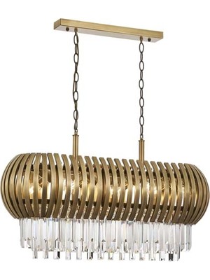 AVONNI AV-60234-E90X35 Eskitme Kaplama Klasik Avize E27 Metal Cam Kristal 90x35cm